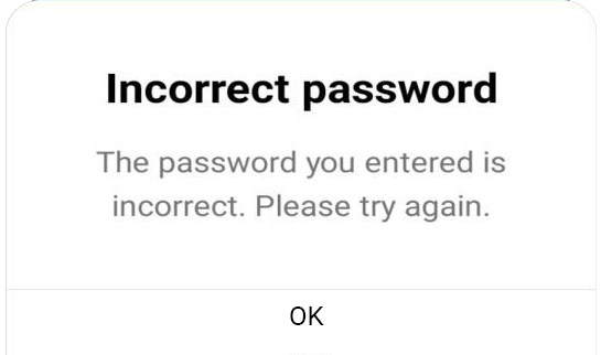 Forgotten or Incorrect Password